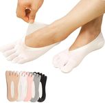 Abeillo 5Pairs Women's Socks Breathable and Thin Soft Align Toe Socks for Bunion, Five Finger Orthopedic Compression Socks, Toe Separator Socks for Women Foot Size 6-9
