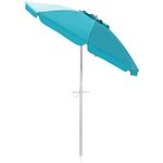 TANGZON 2M Garden Parasol, Portable Tilting Beach Umbrella with Carry Bag and Lockable Handle, UPF50+ Sun Protection Outdoor Sunshade Shelter for Pool Patio Backyard (Turquoise)
