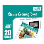 20 PCS Microwave Steaming Bags Disposable Food Steam Cooking Bags for Vegetables, Potatoes and Meat, Easy to Use, Keep Fresh (20)