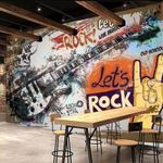 KOMNNI Custom Any Size Graffiti Mural Wallpaper European Style Retro 3D Graffiti Removable Wallpaper Guitar Rock Music Bar Ktv Tooling Background Art Wall Mural