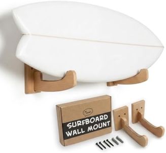 Ho Stevie! Surfboard Wall Mounts - Real Wood Racks + Cork Padding - Display Any Surf Board - Easy Installation