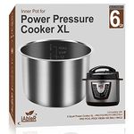 Genuine 6Qt Power Cooker XL Replacement Inner Pot Compatible with 6 Quart Power Pressure Cooker PPC770 PPC771 PPC770-1 PRO PCXL-PRO6 YBD60-100 WAL1 WAL2 Stainless Steel Inner Pot Parts - 6 QT