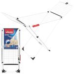 Vileda Extra X-Legs Clothes Airer, Indoor Drying Rack, 20 Metre Drying Space, Foldable Compact Clothes Dryer, Thick Wires for Fewer Creases, Wheels to Easily Manoeuvre