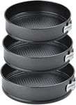 Roczential 3 PackSpringform Cake Baking Pan, Non-Stick Cheesecake Pan with Removable Base, Leakproof Circle Cake Pan Set, Round Springform Tin (22cm+ 24cm+26cm)