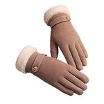 AMOVO Women Winter Gloves Warm Fleece Lined Stretch Thick Gloves Touchscreen Texting Cold Weather Winter Gloves for Women (Khaki)