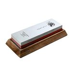 MITSUMOTO SAKARI Japanese Whetstone, Professional Kitchen 1000/3000 Grit Knife Sharpeners, Anti-Slip Seat Sharpener Sharpening Stones