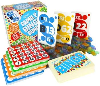 Regal Bingo - Family Bingo Bundle - Bingo Game Set for Adults, Kids & Families - Includes 100 Unique Bingo Cards, 75 Jumbo Calling Cards, 1000 Colorful Chips - Fun Family-Friendly Bingo Set - Ages 8+