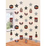 amscan Rock On Heavy Metal Themed Party String Decoration Kit (Pack of 6), Multicolor, 7'