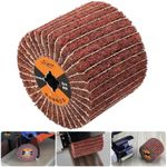 Non-Woven Wheel Surface Conditioning Tool, 60 Grit 120 x 100 x 19 mm Abrasive Drawing Polishing Wheel with Sandpaper for Wood Metal Burnishing Wheel 4.7"x 4"