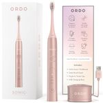 Ordo Sonic+ Electric Toothbrush for Adults, Advanced Smart Tech, 4 Brushing Modes, Fast Rechargeable Sonic Toothbrush, 4+ Weeks Battery Life, Silicone-Polishing Element, USB Charger, Rose Gold