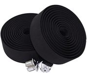 KINGOU Black EVA Road Bicycle Handlebar Tape Bike Bar Wraps - 2PCS Per Set