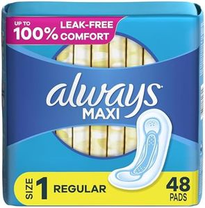 Always Maxi Unscented Pads without Wings, Regular, 48 Count