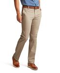 Dockers Men's Straight Fit Signature Lux Cotton Stretch Khaki Pant-Creased, Timberwolf, 34W x 30L