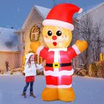 COMIN 8 FT Tall Christmas Inflatable Yard Decorations Blow Up Christmas Gingerbread Man Inflatable with Built-in LEDs for Indoor Outdoor Lawn Garden Decorations