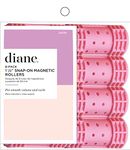 Diane Snap-On Magnetic Rollers Pack of 8 Hair Curlers for Women and Girls, Small, Diameter, Pink, D4719, 8 Count (Pack of 1)