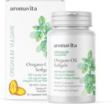 Aromavita Organic Oregano Oil Capsules – Extra Strength with 86-90% Carvacrol – Immune & Digestive Support – Natural Antioxidant, Vegan Herbal Supplement – Greek – Fast Absorption – 60 Capsules