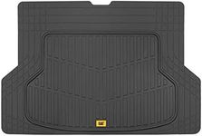 Cat® ToughRide Heavy Duty Automotive Rubber Cargo Liner Trunk Floor Mat, All Weather Protection, Trimmable to Fit Most Vehicles Car Truck Van SUV, Black, 53" x 36.25"in