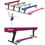 FBSPORT Adjustable Gymnastic Balance Beam,5 heights Adjustable High and Low Level Floor Beam Highly Stable Gym Practice Training Equipment for Kids Purple