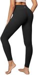 IUGA High Waisted Leggings for Women Running Workout Leggings with Inner Pocket Yoga Pants for Women Black