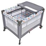 LIVINGbasics Portable Baby Playard and Changing Table, Foldable Playard Suitable for Home/Travel/Outdoor