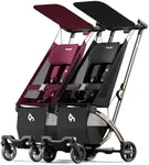 Beberoad Love R1 Auto-Folding Ultra Lightweight Double Stroller Twin Strollers, Side by Side Stroller for Babies Aged 6-36 Months, Only 23.5 lbs, Can Turn into Two Single Strollers, Red and Black