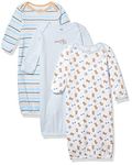 Luvable Friends Baby Girls' 33000_Blue_0-3 Nightgown, 0-6 Months (Pack of 3)