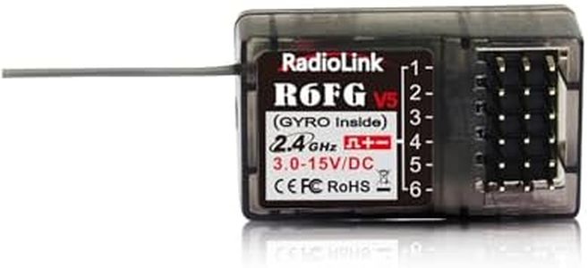 Radiolink R6FG 6 Channels 2.4GHz RC Receiver with Gyro, Surface Long Range Control RX for Vehicle Drifting/Crawler/Truck/Boat Works with Radio Controller RC4GS V3/RC6GS V3/RC4GS V2/RC6GS V2/T8FB/T8S