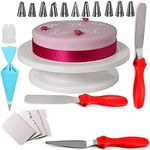 MARGI ENTERPRISE Cake Combo - Turntable, Icing Spatulas, 12-Piece Decorating Set - Professional Baking Tools for Precision Cake Creation