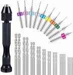 36 Pieces Hand Drill Set, Include Pin Vise Hand Drill, Mini Drills and Twist Drills for Craft Carving DIY