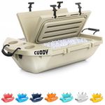 Cuddy Floating Cooler and Dry Storage Vessel for Land & Water – 40QT– Great for River, Beach, Kayak, Pool, & Lake - Tan