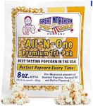 Movie Theater Style 12-Count Popcorn Packs - Pre-Measured 8-Ounce All-in-One Kernel, Salt, Oil Packets for Popping Machines by Great Northern Popcorn