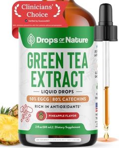 Green Tea 10:1 Extract 50% EGCG - Green Tea Liquid Drops - Vegan, 4X More Powerful Than Pills & Capsules - 2oz Antioxidant & Immune Supplement - Skin, Heart Support, Brain Health & Memory Boost