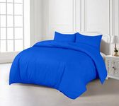 Crescent Textile 200TC Duvet Cover Bedding Set Single, Double, King, Super King Size 100% Egyption Cotton Hotel Quality Duvet Set with Easy Closure (Royal Blue, Super King)