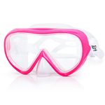 Kids Swim Goggles with Nose Cover 180° Panoramic Child Diving Mask Anti-Fog Swim Mask Swimming Goggles for Kids 4-15 (Pink)