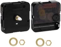 2 Pack Silent Sweep 316 Quartz Clock Movement 12.5mm Shaft Length, Battery Operated DIY Clock Mechanism Replacement Kit for Wall Clock Repair, Compatible with AA Carbon/Alkaline Batteries (2, black)