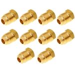 ANPTGHT Brass Flared Plug 3/8" Tube OD SAE 45 Degree Flare Tube Fitting Brass Seal Plug Hex Flare Plug ( Pack of 10 )