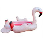 Inflatafun Giant Inflatable Flamingo Party Island Swimming Pool Raft Boat Beach Lounger