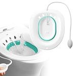 Foldable Sitz Bath Basin for Toilet with Flusher Portable Steam Seat Bidet for Postpartum Wounds Pregnant Women Hemorrhoids Perineal Care Episiotomy Recovery Elderly&Patients