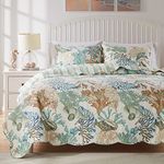 Greenland Home Barefoot Bungalow Atlantis Coastal Quilt Set, 2-Piece Twin/XL, Jade