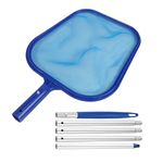 Pool Skimmer Net,Swimming Pool Skimmer Cleaning Net,Plastic Framed Fine Mesh Net,Easily Removes Leaves,Debris from Pools & Hot Tubs (Included Telescopic Pole)