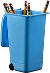 Hammont Plastic Toy Garbage Cans Playset (6 Pack) Wastebasket Toys Used for Pencil Holder, Desktop Organizer, Fun Playing, Novelty and Party Favors Red 4 x 3 X 6 (Blue)