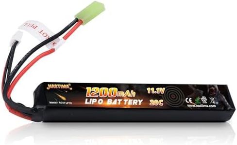 NASTIMA 11.1V 1200mAh 3S 20C LiPo Airsoft Battery Pack Compatible with Mini Tamiya Connector for Airsoft Guns AK47 MP5K MP5 Scar M249 AUG AEG