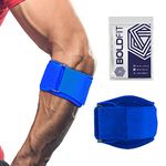 Boldfit Neoprene Tennis Elbow Support for gym with Strap - Elbow band for pain relief in Bursitis, Tendonitis Support Strap Elbow wraps for gym, workout, Tennis, Badminton, Running - Free Size - Blue