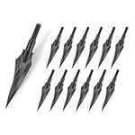 12pcs Metal Archery Arrowheads Traditional Arrow Broadheads Tips Hunting Points 150 Grain Black Arrow Head Crossbow Compound Bow Shooting Archery Broadheads