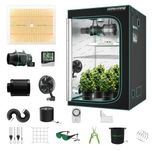 MARSHYDRO TSW 2000W Grow Tent Kit Complete 120X120CM Led Grow Light Dimmable Full Spectrum,Indoor Grow Tent Kit 120X120X200CM Hydroponics Growing Tent 1680D Canvas with 15CM Ventilation System