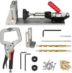 Pocket Hole Jig Kit, Upgrade All-Metal Joinery Pocket Hole Screw Jig Drill Guide System with Face Clamp, Pocket Screws and Plugs, Drill Bits for Joinery Projects/DIY Woodworking