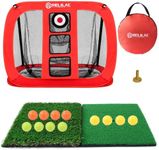 RELILAC Pop-Up Golf Chipping Net Set - Indoor/Outdoor Golfing Target Accessories Kit for Backyard Accuracy and Swing Practice - Great Gifts for Men, Dad, Husband, Women, Kid, Golfers