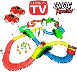 Ontel Magic Tracks Mega Xtreme with 2 Race Car and 18 ft of Flexible, Bendable Glow in the Dark Racetrack, As Seen on TV