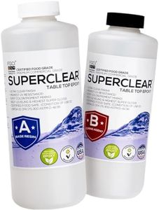 Table Top Epoxy Resin Superclear 64 oz | 2 Quart Kit, Anti-Yellow Highest UV Impact Resistance, Food Grade Safe, Ultra Crystal Clear Gloss, Bubble Free, Bar & Surface Coat, Tumblers, Wood, DIY