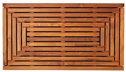 Bare Decor Giza Shower, Spa, Door Mat in Solid Teak Wood, 36" x 20"